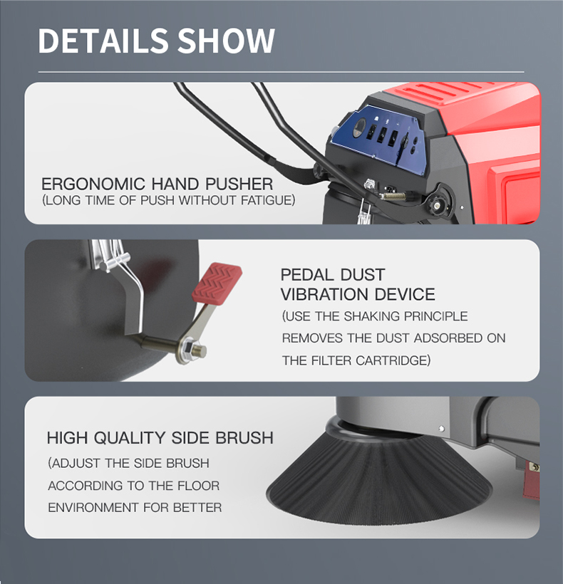 hand push walk behind floor sweeper