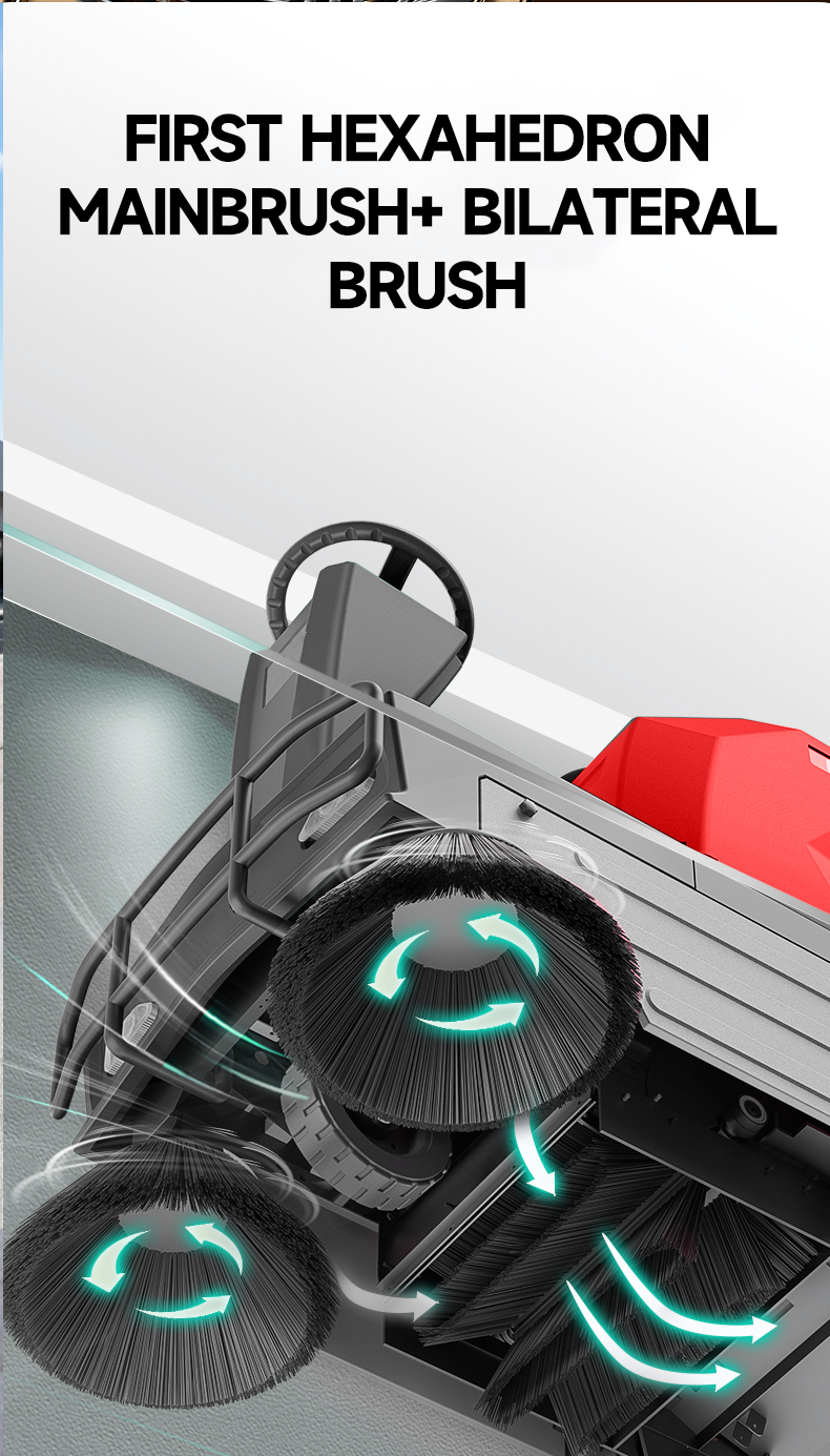 automatic Industrial Ride on Electric Street Road Floor Sweeper Machine