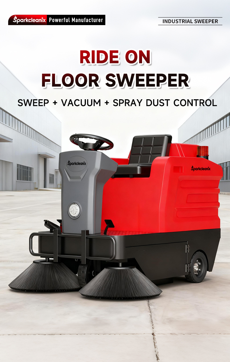 automatic Industrial Ride on Electric Street Road Floor Sweeper Machine