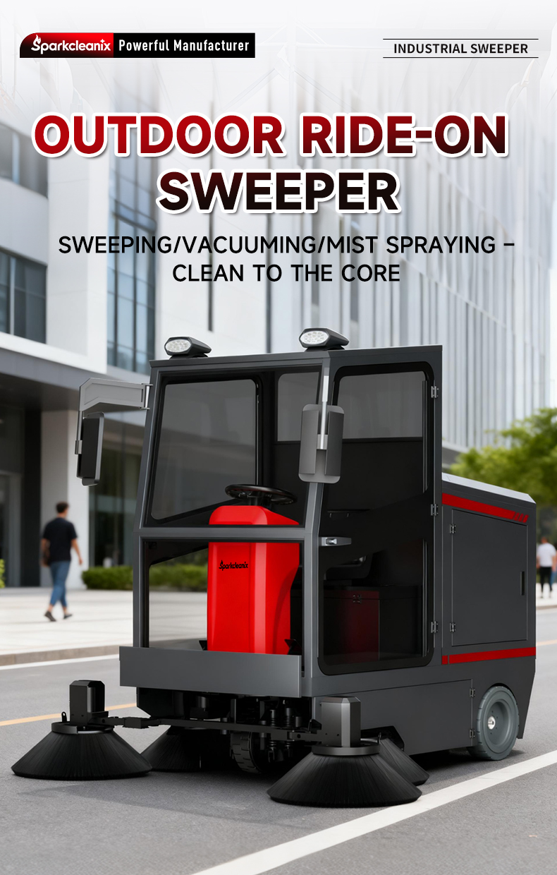 Full Enclosed Ride on Floor Sweeper Truck 