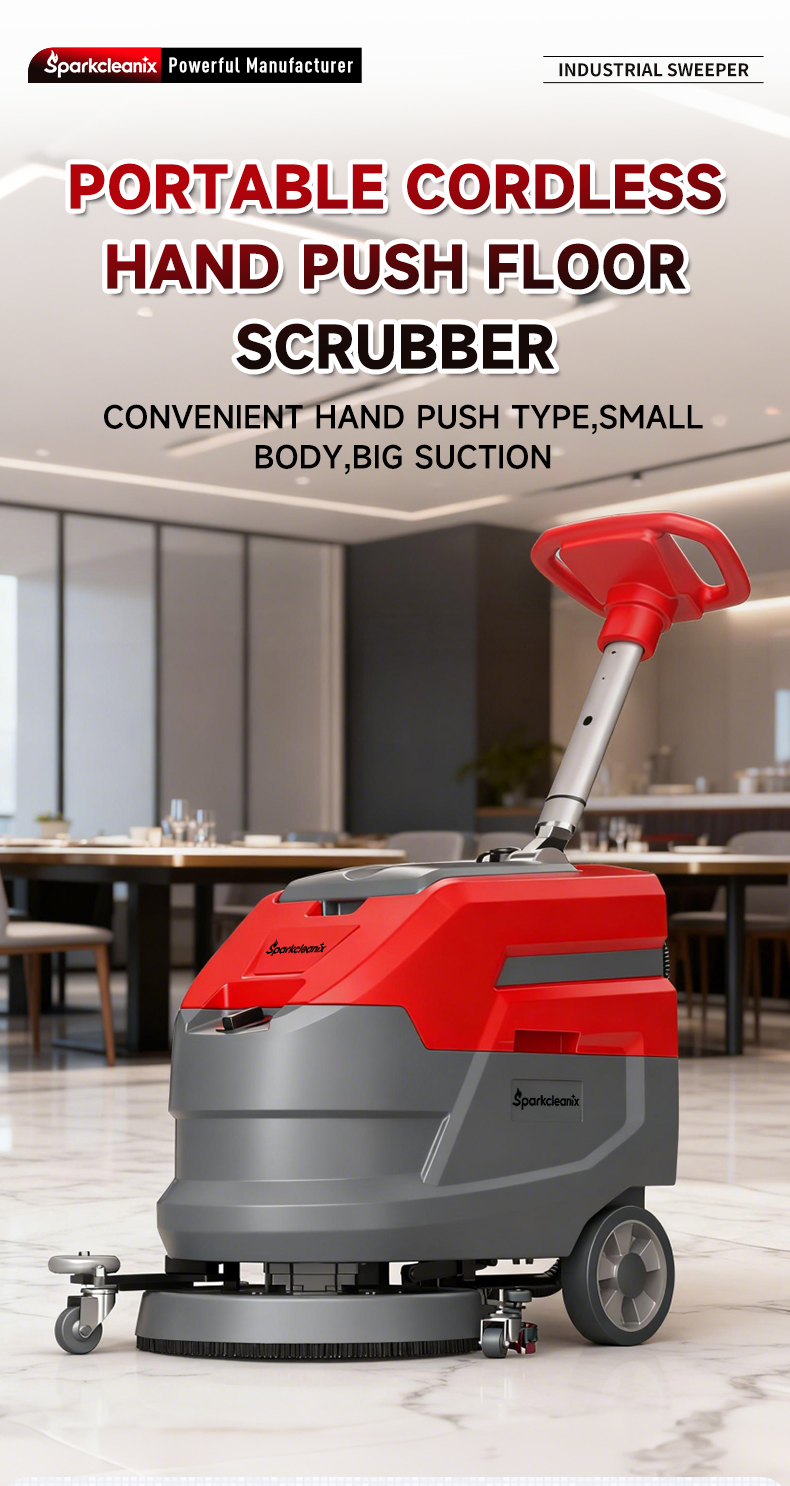 hand push manual floor scrubber