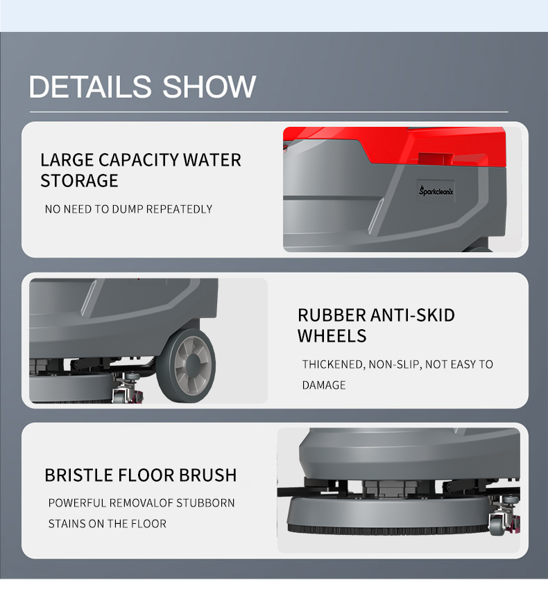 hand push manual floor scrubber