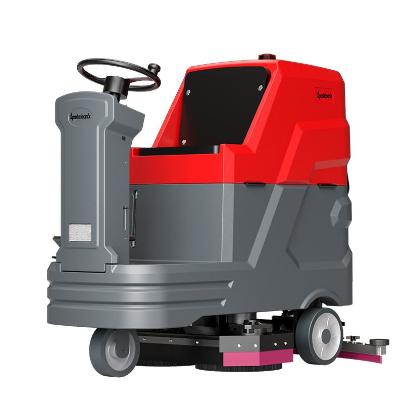 Ride on floor scrubber